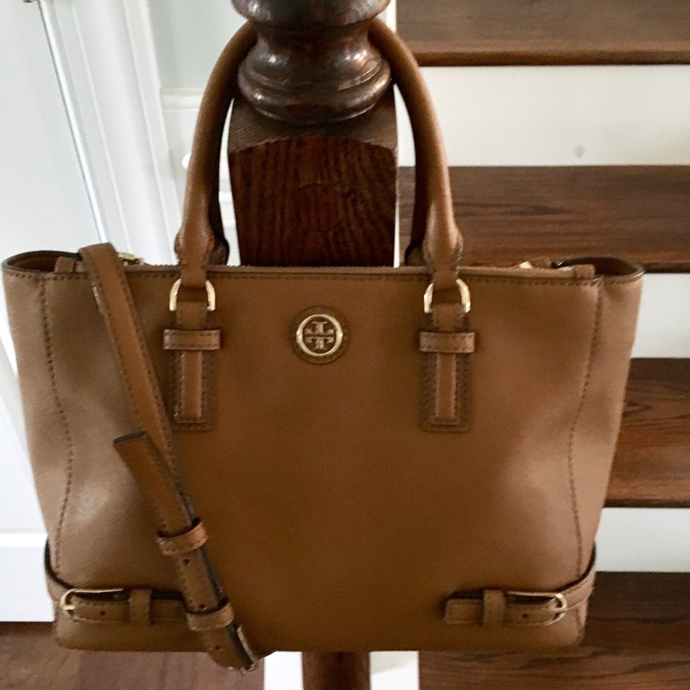 Tory Burch Robinson Multi Tote Tigers Eye Satchel